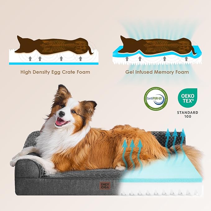 EHEYCIGA Extra Large Dog Bed Othorpedic, Memory Foam XL Dog Bed - Image 4