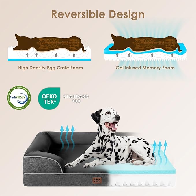EHEYCIGA Orthopedic Dog Beds for Extra Large Dogs, Waterproof Memory Foam XL - Image 4