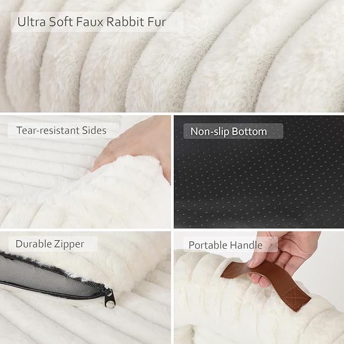 Cute Washable Dog Bed for Small Medium Dogs, Orthopedic Plush Rectangle - Image 8
