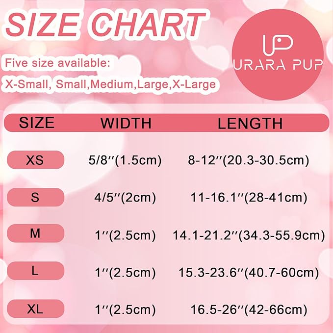 Valentine's Dog Collar, UP URARA PUP Pink Heart in Red Adjustable Pet Collar - Image 7