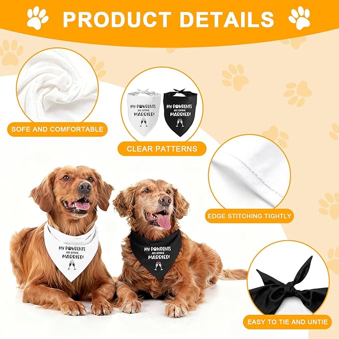 Getting Married Pet Dog Bandana, Engagement Announcement Dog Wedding Bandana - Image 3