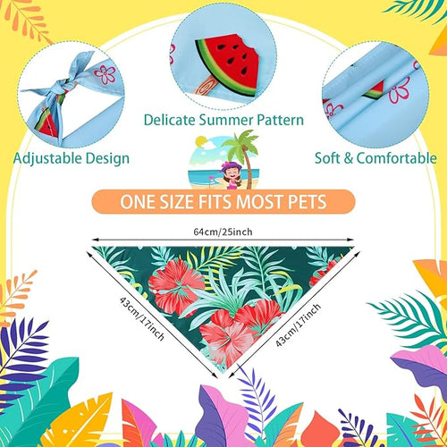 150 Pcs Hawaiian Dog Bandanas Bulk Pet Bibs Colorful Triangle Scarf Pet Bandanas - Image 2