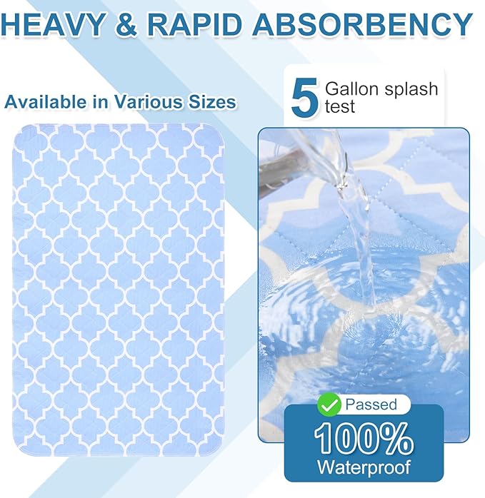 OUTCREATOR® Washable Bed Pads 34" x 76", Incontinence Mattress Protector - Image 2
