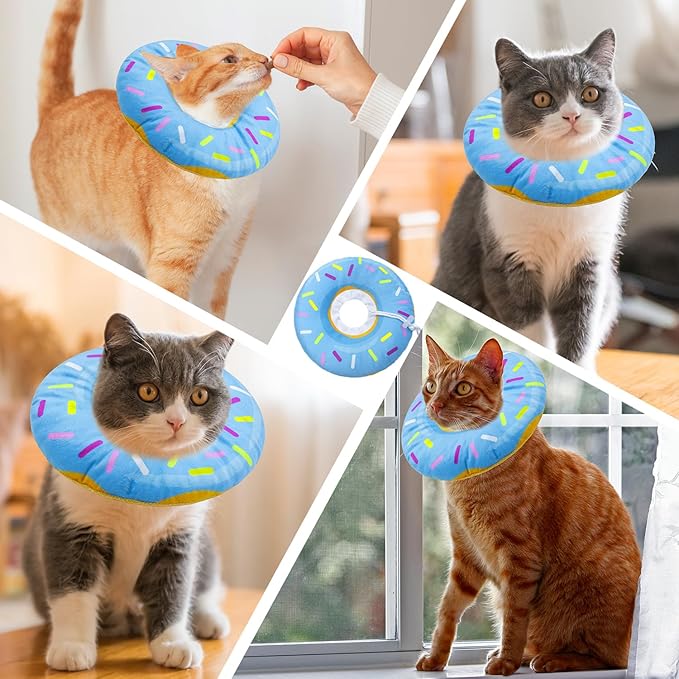 Cat Cone Collar Soft, Adjustable Cat Recovery Collars Kitten Cones to Stop - Image 7