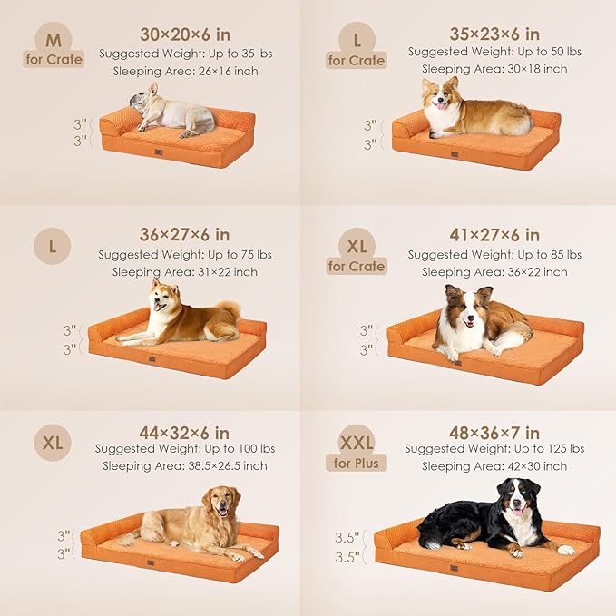 EHEYCIGA Memory Foam Dog Bed Large Size Dogs, Orthopedic Dog Bed Large - Image 2