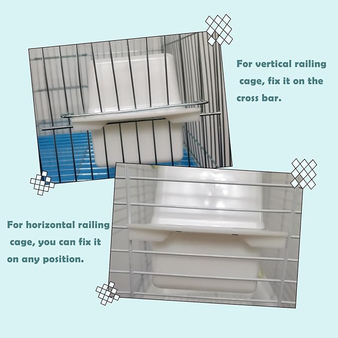 IBWell 2 Pack Bird Water Bowl Clear Bird Food Container Bird Cage Feeder No - Image 4
