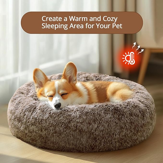 JOLLYVOGUE Calming Dog Bed Large Size Dog, Anti-Anxiety Donut Large Pet Bed - Image 4