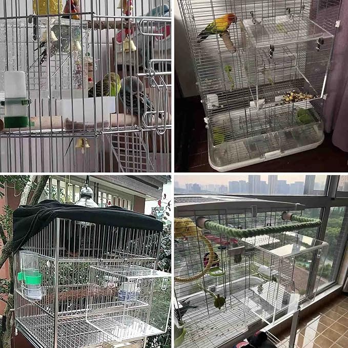 Hanging Cube Bird Bath Cage, Transparent Bird Bathtub Bath Shower - Image 8