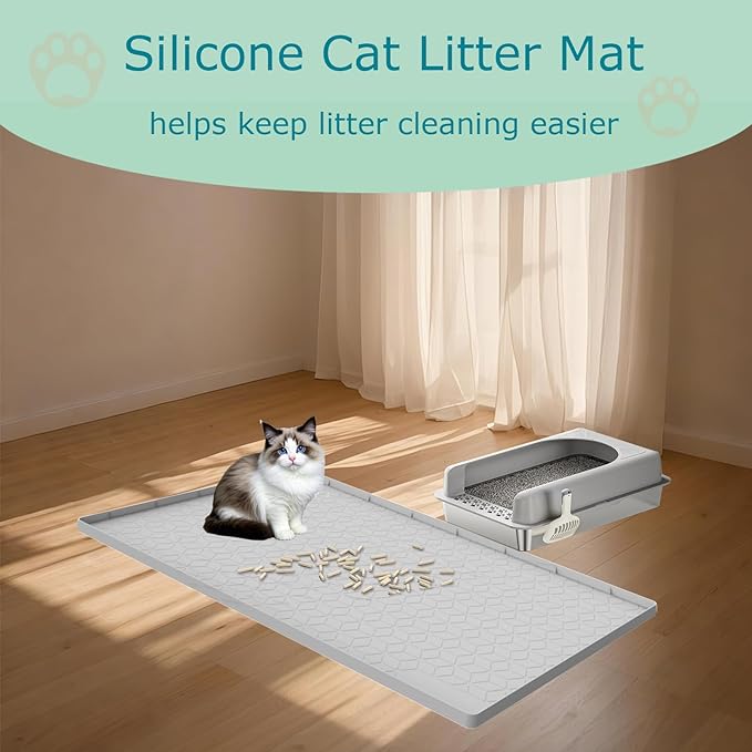 Cat Litter Mat for Litter Box, Silicone Large Cat Litter Trapping Mat - Image 6