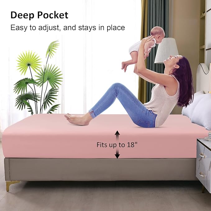 Waterproof Mattress Protector Full, Fitted Sheet Style Breathable Mattress Cover - Image 4