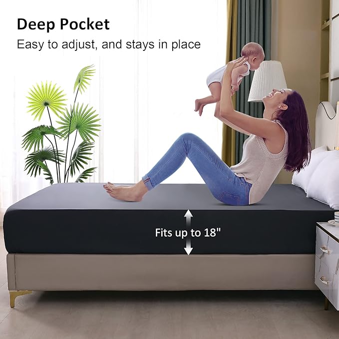 Twin Mattress Protector Waterproof, Fitted Sheet Style Breathable Mattress Cover - Image 4