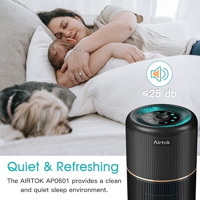 AIRTOK 2 Pack Air Purifier for Home Bedroom, Office Desktop Air Cleaners - Image 3