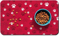 Dog Food Mat, Absorbent Water Bowl Mats Cat Pet Feeding Placemats Red 12 * 20 by Zoeeya