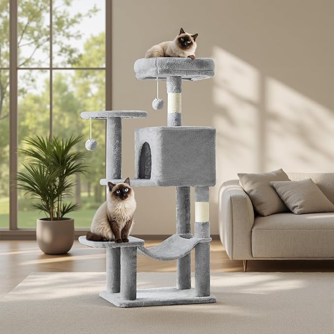 Sweetcrispy 44 Inch Cat Tree Tower, Cat Climbing Tower by Sweetcrispy