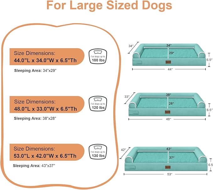 Large Dog Bed Orthopedic Washable: Jumbo Dog Bed Bolster Extra Large Dogs Egg - Image 6
