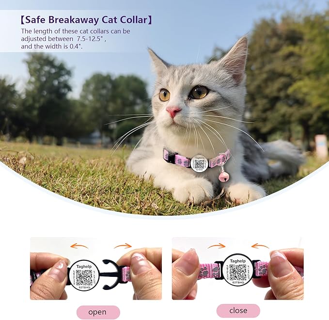 Smart QR Code Cat Collar 2-Pack: Your Cat's Digital Safety Profile, Breakaway - Image 2