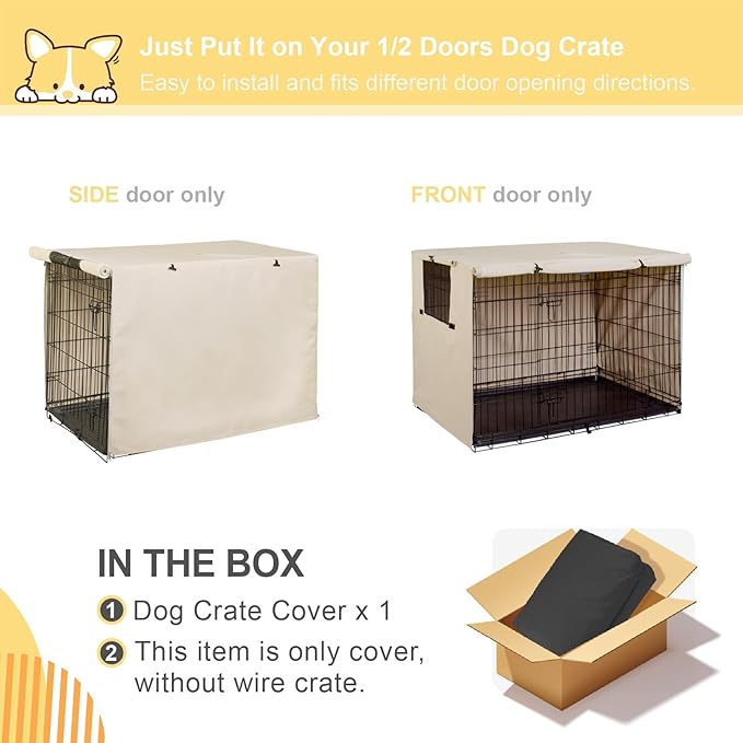 Explore Land 36 inches Dog Crate Cover Heavy Duty Polyester Pet Kennel Sunshade - Image 2
