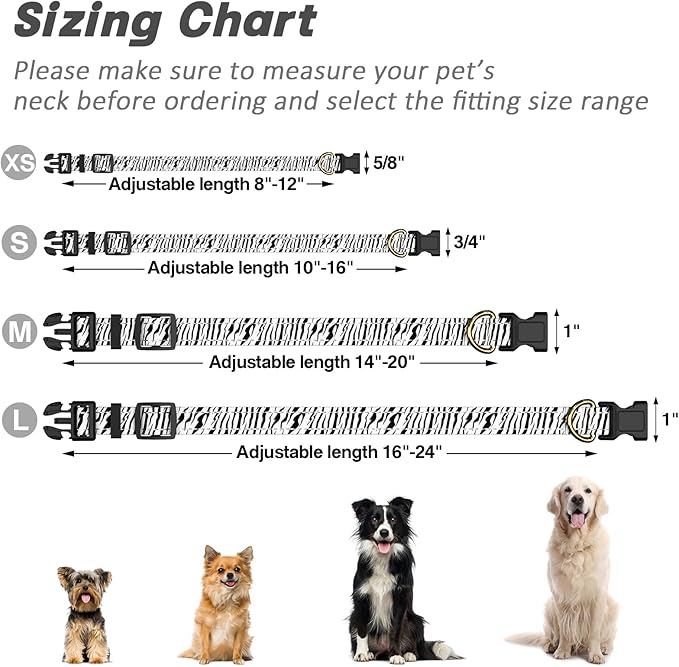 Reflective Dog Collar for Medium Dogs, Cute Boho Adjustable Heavy-Duty Nylon - Image 7