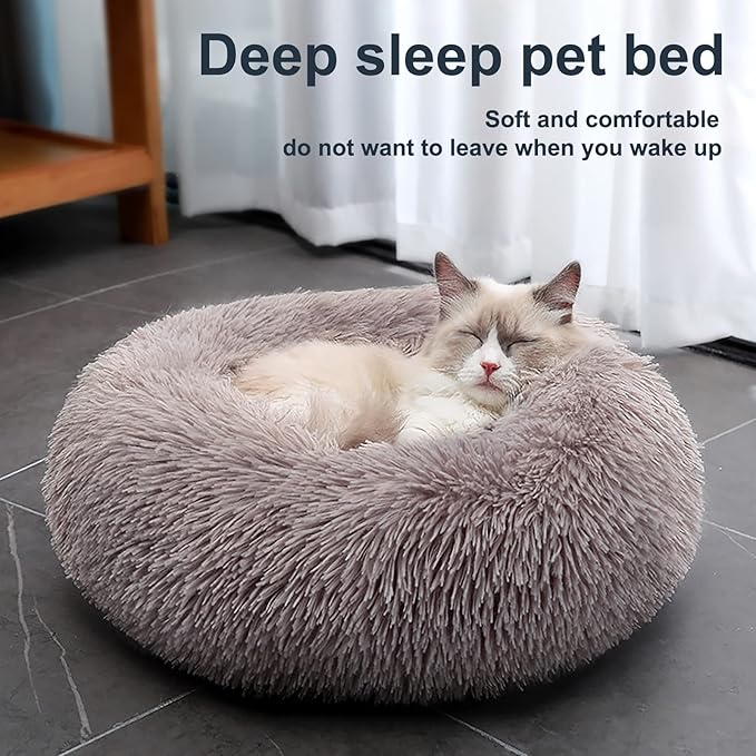 Dog Bed for Small Medium Large Dogs Cats, 20 inch Calming Washable-Round Cozy - Image 8