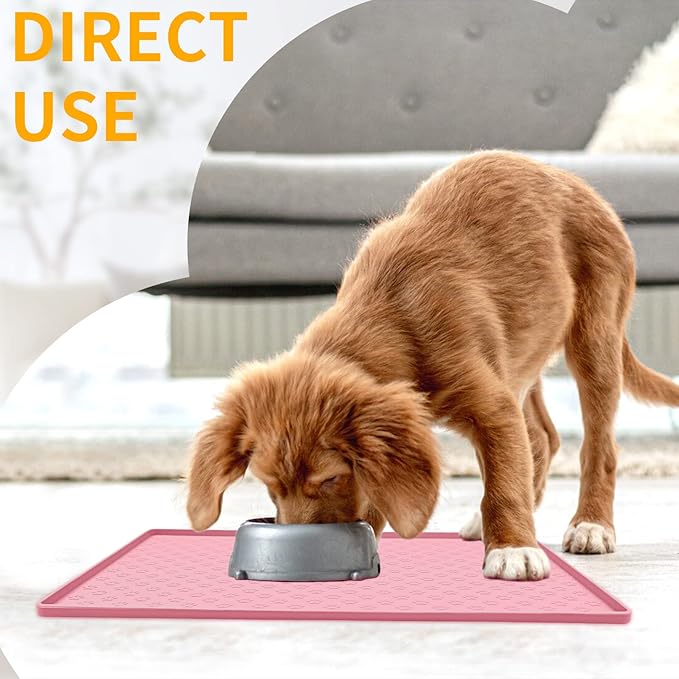 Ptlom Silicone Pet Placemat for Dog and Cat, Waterproof Anti-Slip Pet Feeding - Image 3