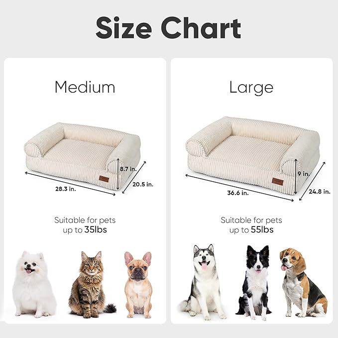 FUKUMARU Cute Dog Bed, Thickened Orthopedic Dogs Couch, 36in Egg Crate Foam Pet - Image 6