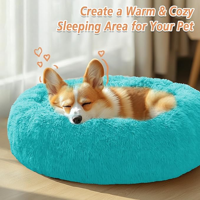 JOLLYVOGUE Calming Dog Bed Medium Size Dog, Anti-Anxiety Donut Medium Pet Bed - Image 4