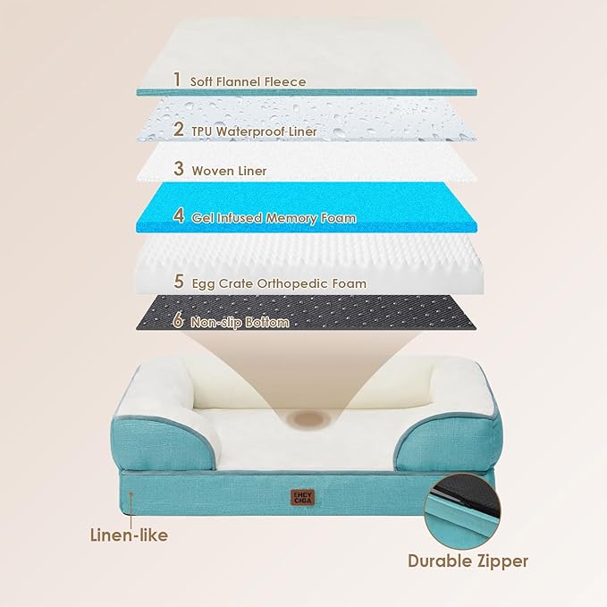 EHEYCIGA Orthopedic Dog Beds for Extra Large Dogs, Waterproof Memory Foam XXL - Image 4