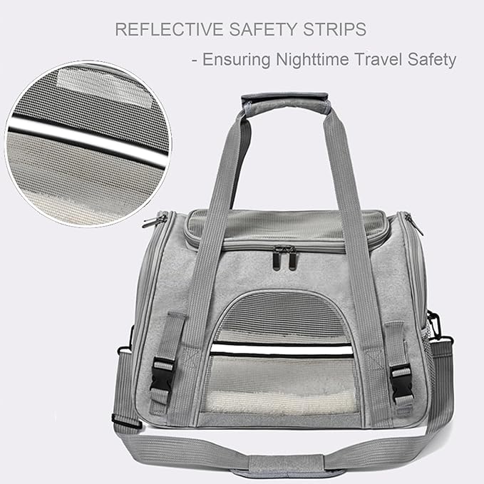 Dog Cat Carrier Soft for Small Pet Up to 16 Lbs TSA Airline Approved Travel - Image 5