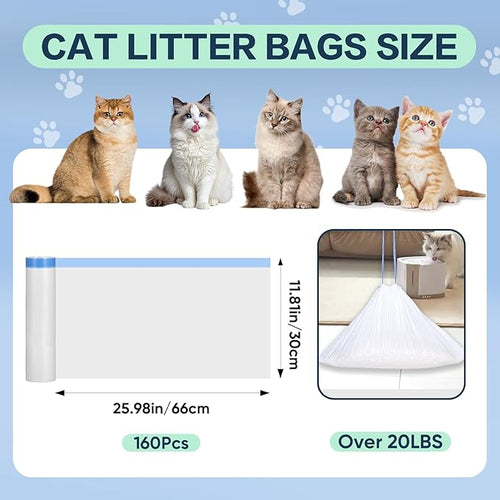 160 Count Cat Litter Box Liners Compatible - Image 2