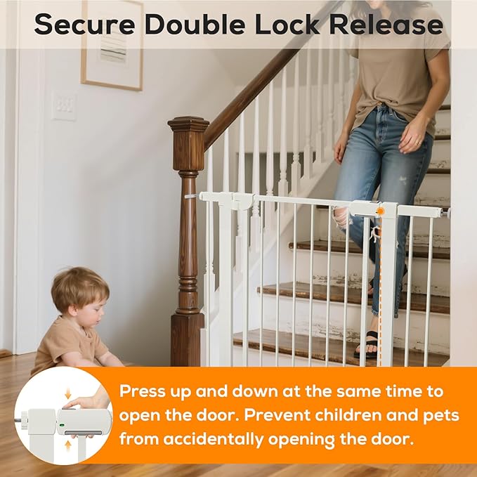 29.5-54.2" Magnetic Baby Gate for Stairs, Baby Safety Essentials, Auto Close - Image 4