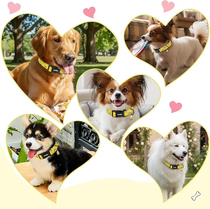 Yellow Dog Collar for Medium Dogs, Spring & Summer Theme Medium Dog Collars - Image 7