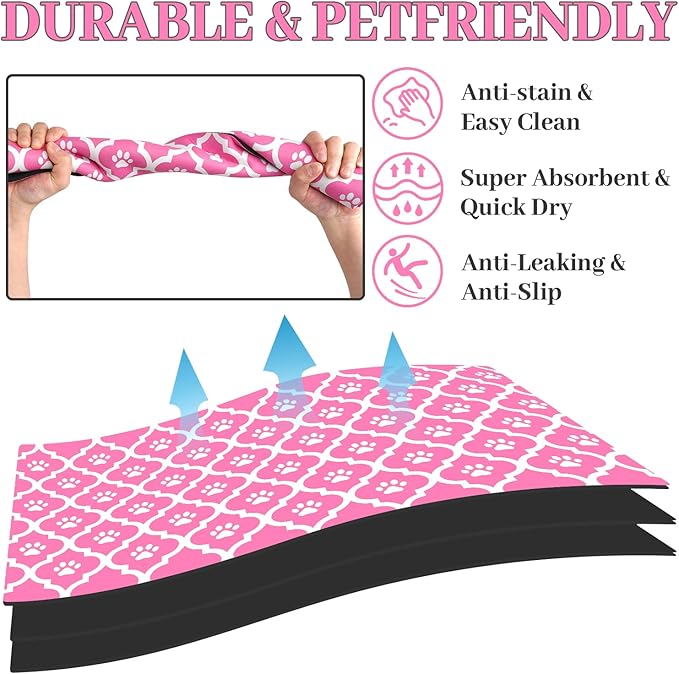 Dog Food Mat 24X32 Inch Pet Feeding Absorbent Mats - Image 2