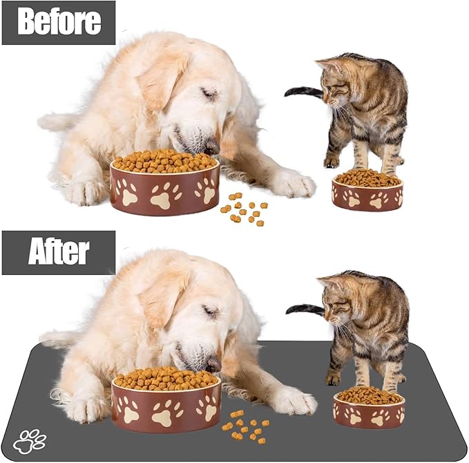 Large Pet Feeding Mat, 39.4" x 31.5" Absorbent Quick Dry Dog Mat - Image 2