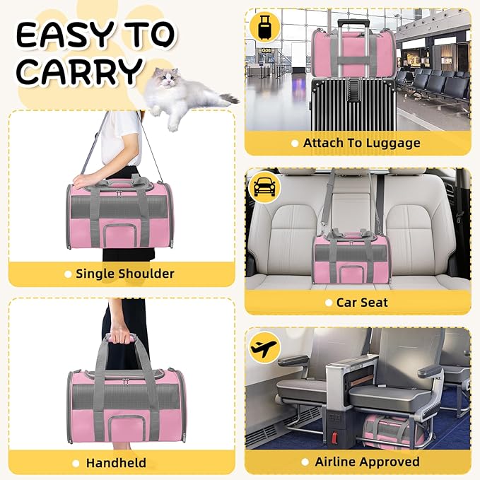 Pet Carrier Airline Approved for Puppy Medium Cats 15 Lbs Small Dog Carrier - Image 5