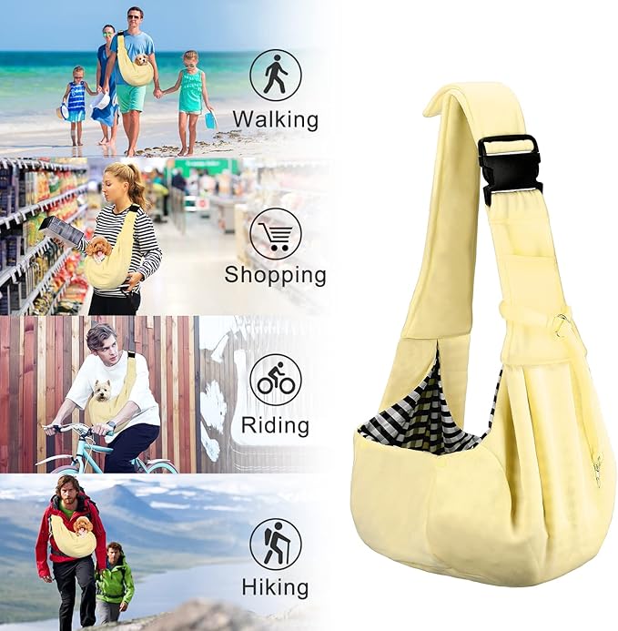 PETLOFT Reversible Dog Cat Sling Carrier, Small Dog Carrier, Adjustable Dog - Image 7