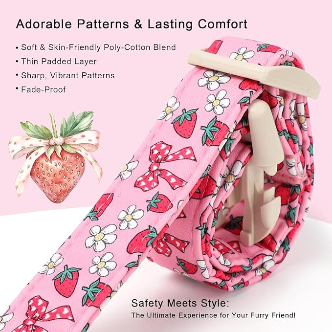 Strawberry Bow Dog Collar for Puppy Small Dogs - Image 4