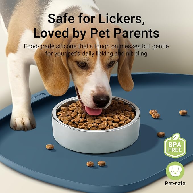 DownyPaws Dog Food Mats for Floors Waterproof, BPA Free Silicone Dog Bowl Mat - Image 2