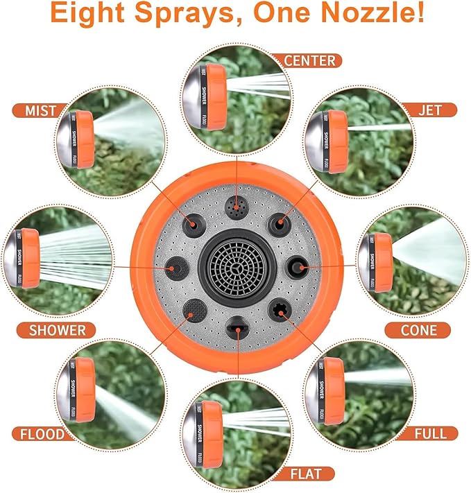Dog Wash Hose Attachment, 8 in 1 Garden Hose Nozzle Sprayer - Image 2