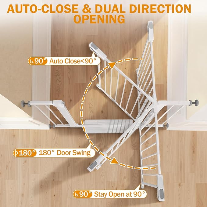 Baby Gate for Stairs, 29.7-43" Auto Close Dog Gate for Doorways & Hallways - Image 7