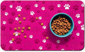 Dog Food Mat, Absorbent Water Bowl Mats Cat Pet Feeding Placemats Pink 17 * 30 by Zoeeya