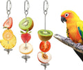 3 Pcs Bird Cage Food Holder Stainless Steel Parrot Fruit & Vegetable Skewer by Unknown