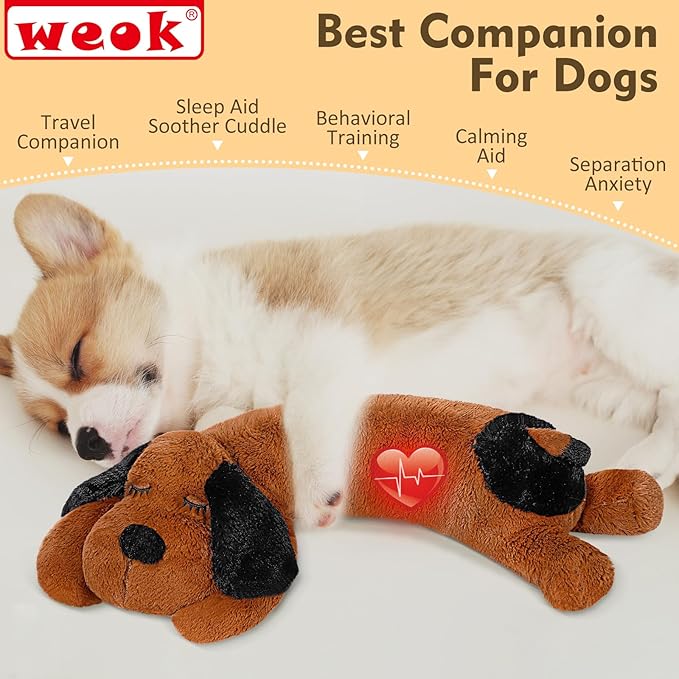 Puppy Heartbeat Toy for Separation Anxiety Relief, Heartbeat Stuffed Animal - Image 3