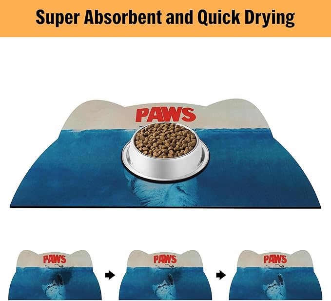 Cat Food Mat - Pet Feeding Mat for Floor, Waterproof, Super Absorbent, Dog - Image 4