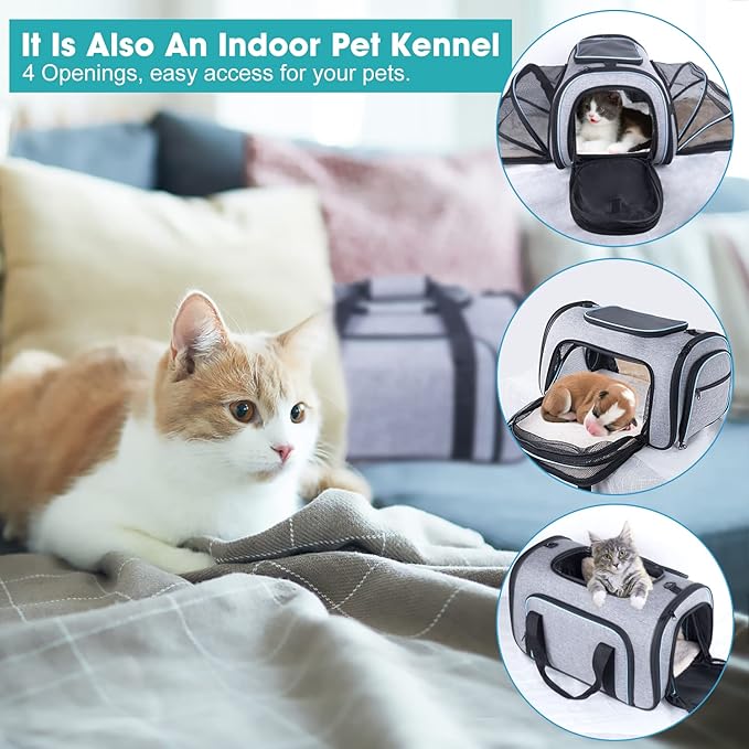Siivton Airline Approved Pet Carrier, 4-Way Expandable Cat Dog Carrier - Image 8