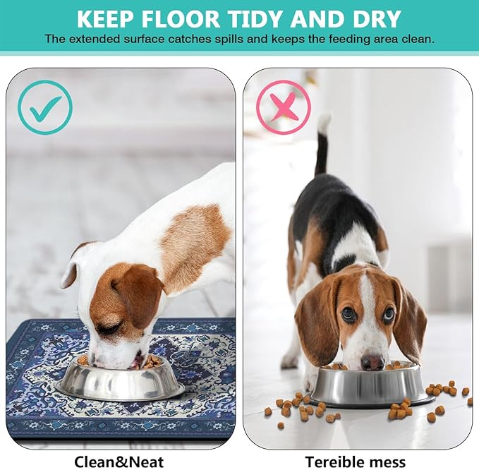 Pet Feeding Mat for Floors Waterproof Dog Mat for Food and Water Absorbent - Image 4