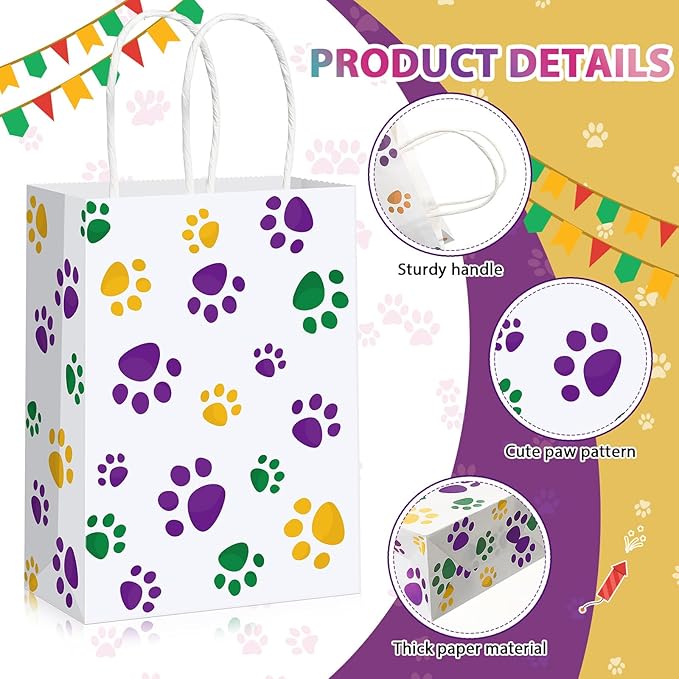 Blulu 20 Pcs Puppy Dog Paw Gift Bags - Image 3