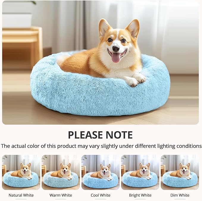 JOLLYVOGUE Calming Dog Bed Large Size Dog, Anti-Anxiety Donut Large Pet Bed - Image 5