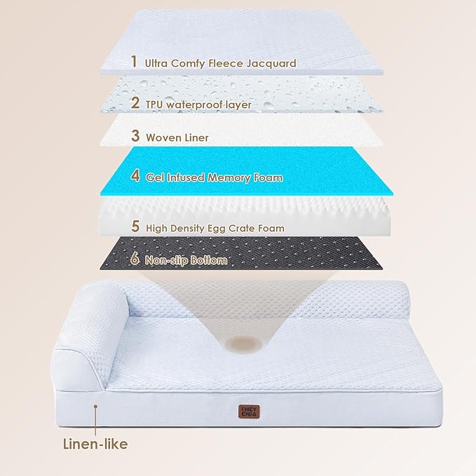 EHEYCIGA Extra Large Dog Bed Othorpedic, Memory Foam XL Dog Bed - Image 5