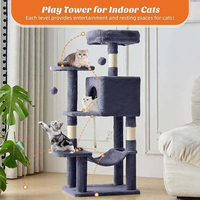 DUMOS Small 44 Inch Cat Tree Tower, Cat Climbing Tower - Image 5