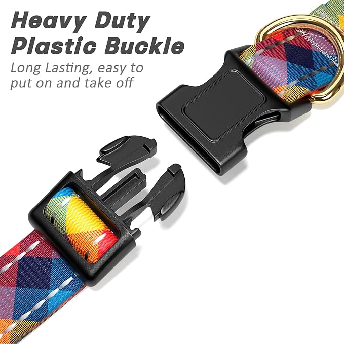 Reflective Dog Collar for Large Dogs, Cute Boho Adjustable Heavy-Duty Nylon - Image 4